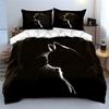 Silhouette of a Cat Black Background Print Bedding Set 1 Duvet Cover 2 Pillowcases for Adult and Children Luxury Gift Full Size
