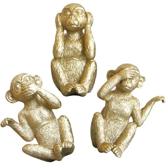 3pcs Resin Monkey Figurine Cute Animal Statues for Desktop Decor Creative Monkey Ornaments for Home Office Library and Shop Unique Present Idea
