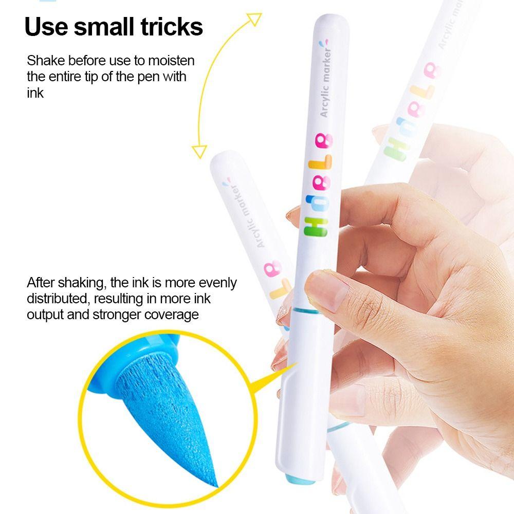 Quick-Drying Acrylic Marker Pen Softhead Art Watercolor Pen Straight Liquid Marker  Calligraphy