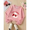 European sizes Hoodie for Kids with a Round Neck - Adorable Kitten Featuring a Red Bow, Ideal for Sports And Casual Outings, Soft And Comfy