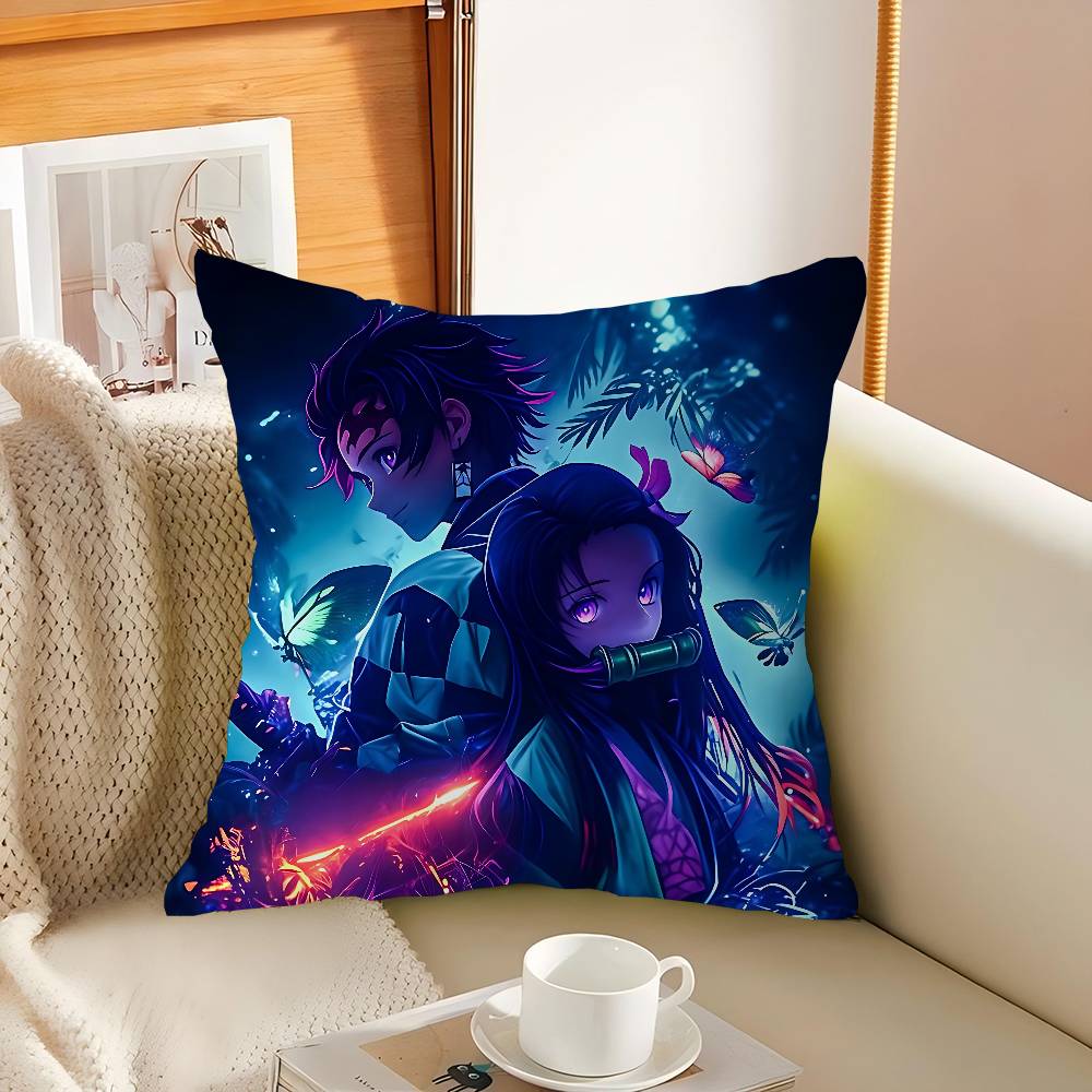 

Anime Demon Slayer Pillow Gift Home Office Decoration Bedroom Sofa Car Cushion Cover Case 45x45 16x16Inch