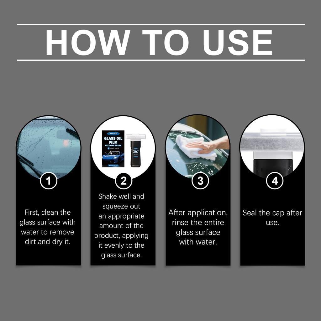 Windshield Oil Film Cleaning Brush - Car Glass Oil Film Eraser, Delivers Unobstructed View for Daily Driving Safety