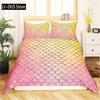 Fish Scales Duvet Cover Pink Mermaid Scales Colorful Bedding Sets Microfiber Duvet Cover For Girls Gifts Bedding Set Decoration