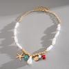 Sea Series Conch Bohemian Shell Necklace Zinc Zinc Alloy Pearl Starfish Beach Pendant  Girls Couple Gift