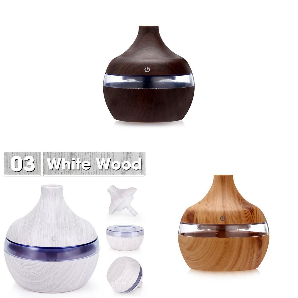Holzmaserung USB-Luftbefeuchter mit Nachtlicht-Diffusor für den Heimgebrauch und Aromatherapie