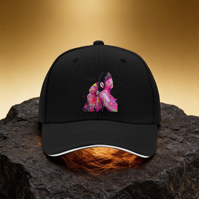 Abstract Painted Music Pattern Hat Unisex Printed Baseball Cap Sandwich Duckbill Cap Sports Hat Suitable for Daily Commu