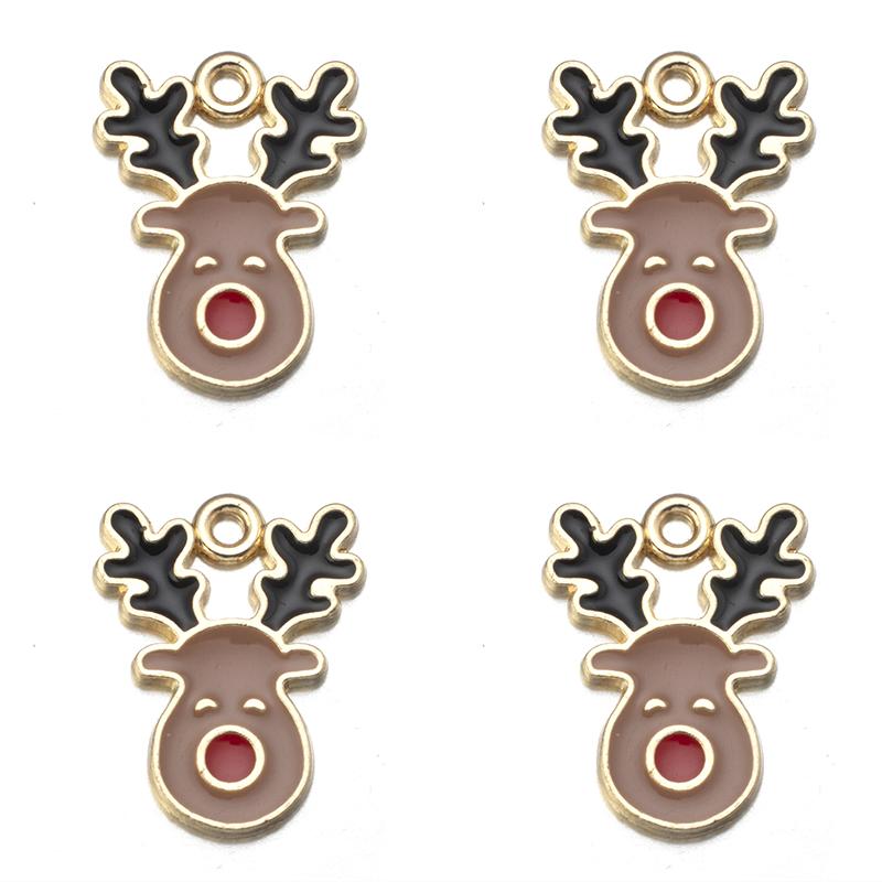 10pcs/lot Alloy Drip Oil Pendant Santa Claus Snowman Christmas Tree Charm Pendant For DIY Men Women Earrings Necklace Party Gift