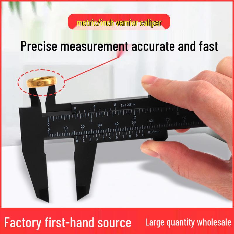 Mini Plastic Wenge-Walnut Bracelet Measuring Caliper for Students