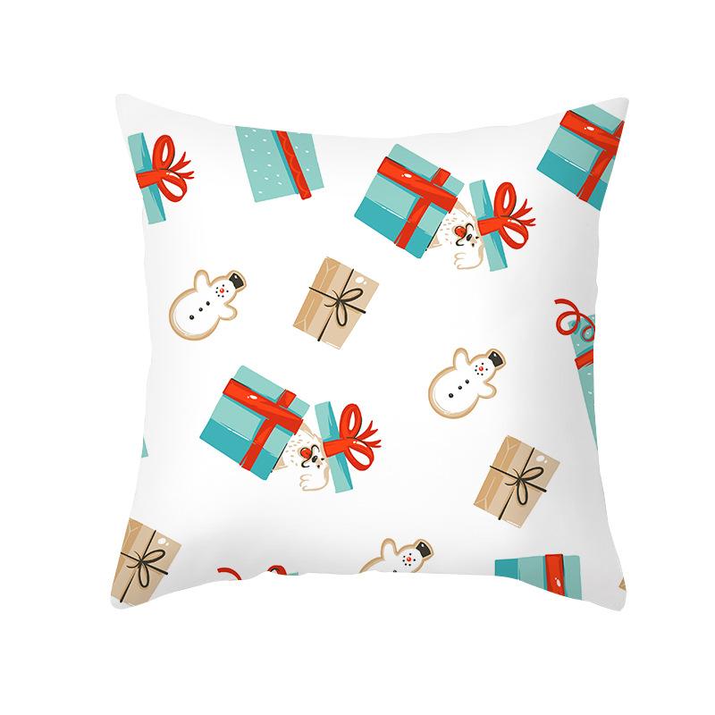 Christmas Pillow Cover Cartoon Letter Print Cushion Cover Office Sofa Pillow Cover Home