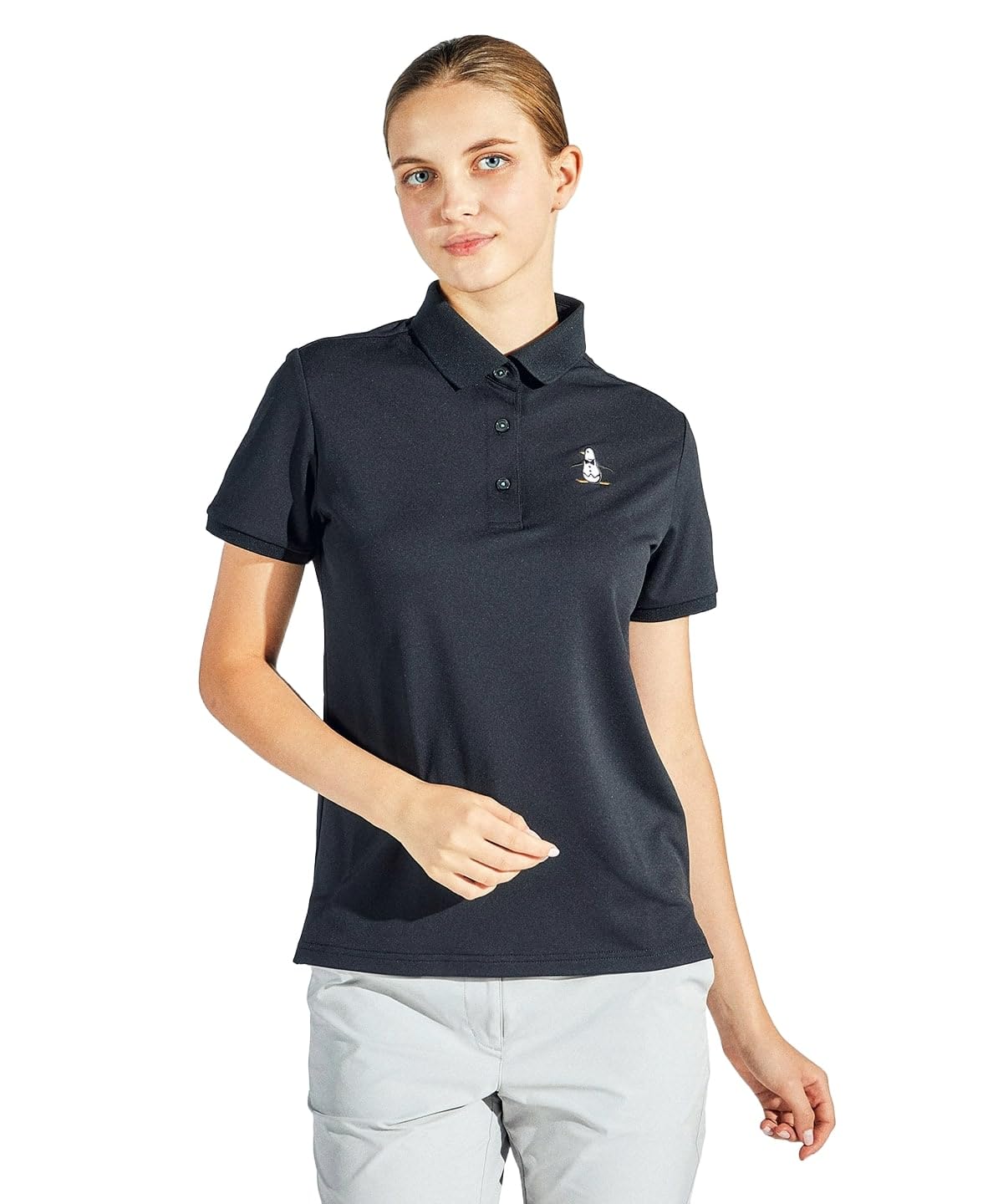 

Munsingwear Футболка-поло с коротким рукавом с пингвином для гольфа MG5SHS81L Женская вышивка, Влагоотводящая, Быстросохнущая, Эластичная, Охлаждающая, Спортивная, Рубашка,