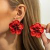 SHIXIN 5 Styles Elegant Swan Leaf Flower Stud Earrings for Women Vintage Irregular Geometry Earrings Bohemia Jewelry Accessories