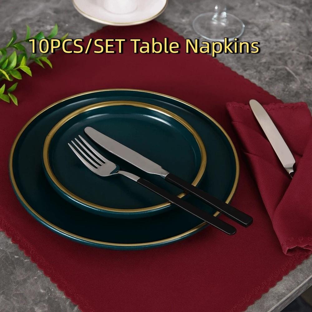 10pcs Smooth Texture Table Napkins 30x30cm Satin Napkins Dinner Napkins Birthday Celebration