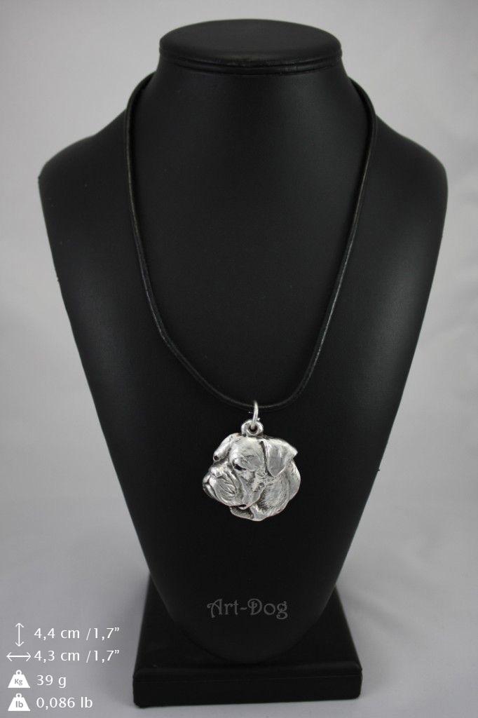 American Bulldog, Old Country Bulldog - Necklace with dog, silver-plated pendant for dog fan, unique jewelry by Art-Dog brand