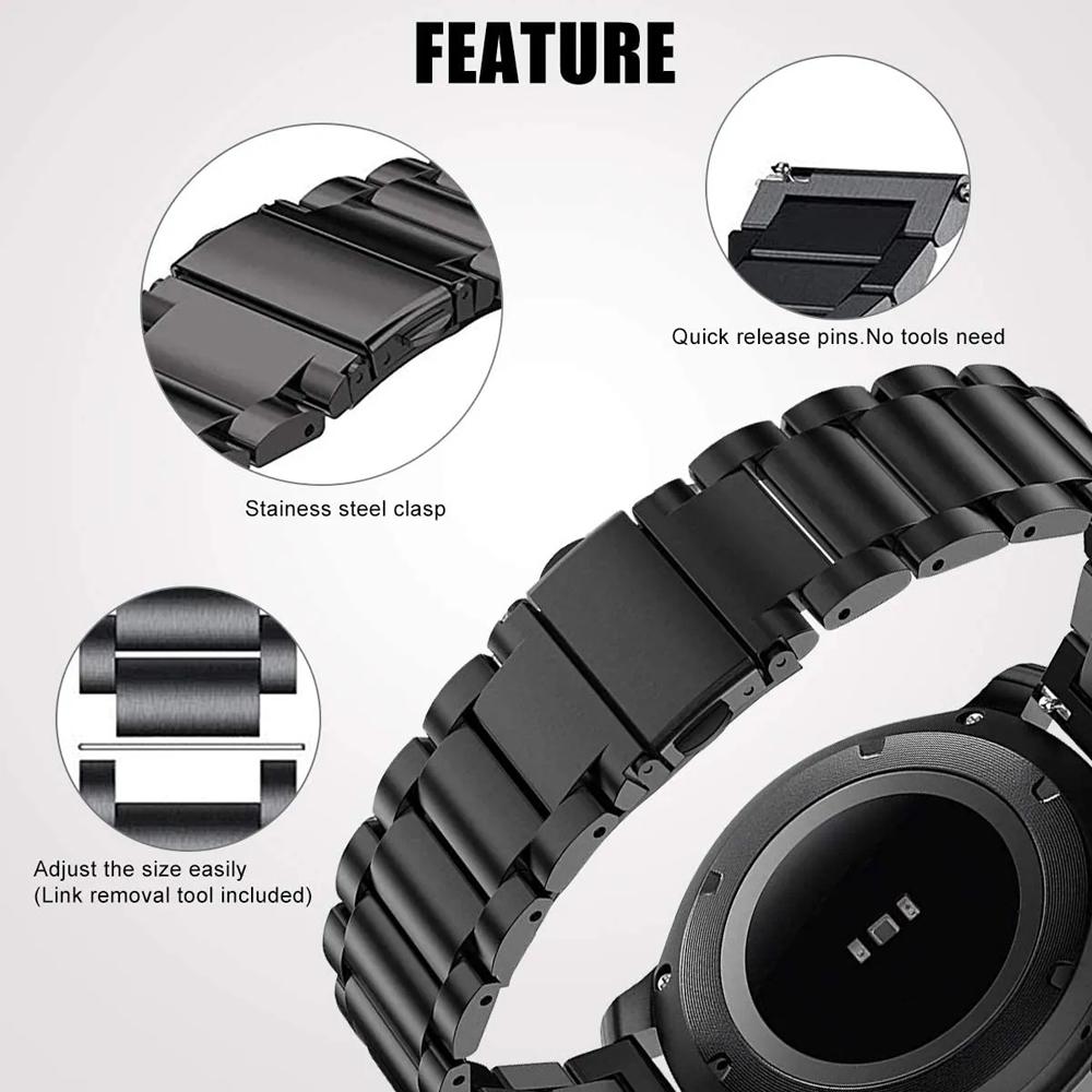 22mm 20mm Stainless Strap For Samsung Galaxy Watch 6 5 4 44mm 40mm 6 Classic Active 2 Bracelet Huawei Gt Magnetic Watch Band