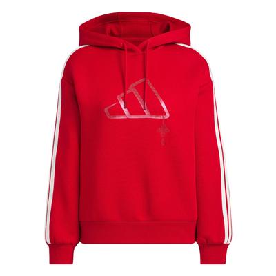 Casual Series Markenlogo Kapuzenpullover Gestreiftes Dickes Sweatshirt Damen Sweatshirt Energy-Red JZ1636
