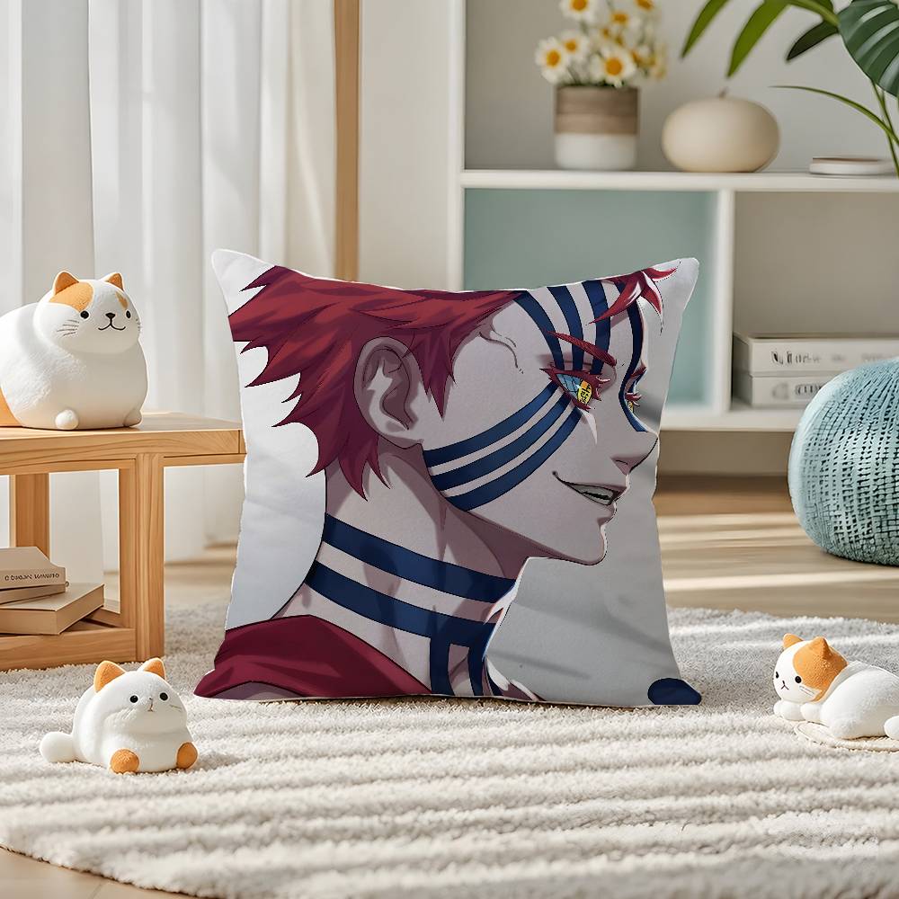 Demon Slayer Upper Moon Demons Anime Plush Pillow Cover Soft Short Plush Cushion Cover For Sofa Bedroom Home Decor Gift