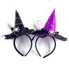 Lovely LED Witch Headband Halloween Light up Witch Hat Headband Women Masquerade Party Cosplay Hairband Hair Accessories