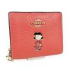 Coach X Peanuts Collaboration Wallet, Bifold WalletMini Wallet, CBN89, Lucy Leather Snap Wallet, Coral Multi IMBCV, Snoopy, Women's [Outlet Item]