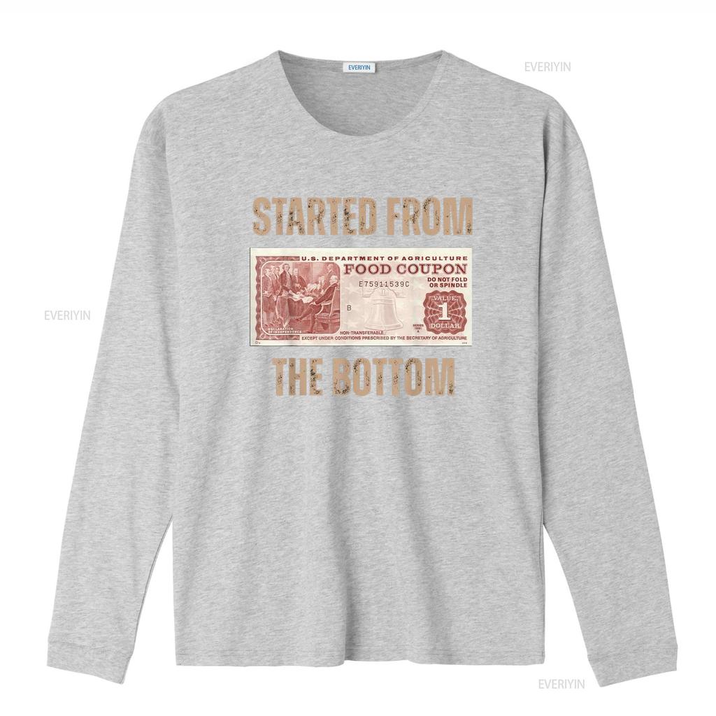 Started from Food Stamp Amounts In Each State the bottom T Shirt vintage Washed Top For Everyday Wear Unisex Stretched