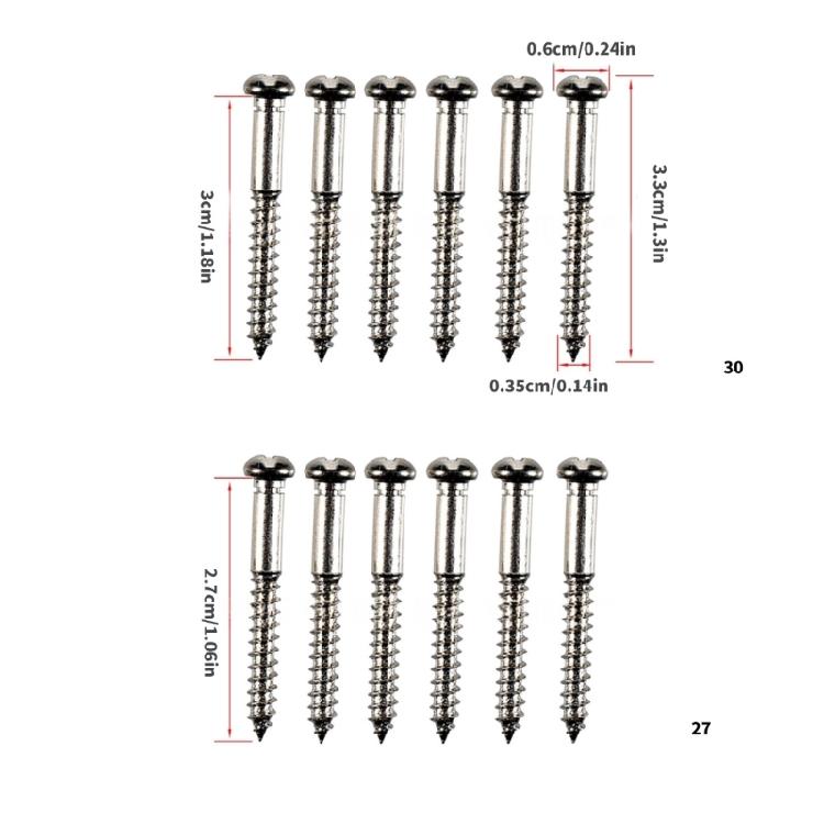 12lots Notched Bridge Screw Simple Installation for Quick Stage Setups and Sustained Tuning Accuracy