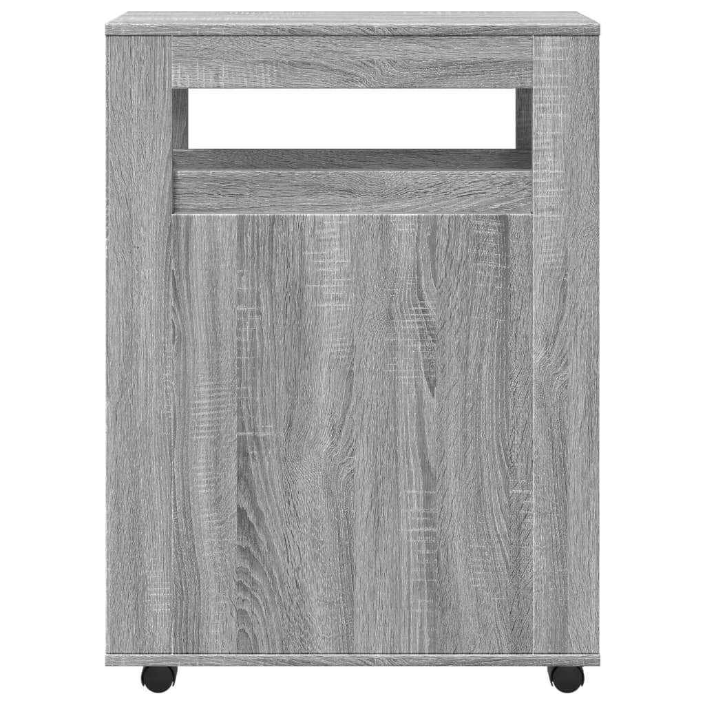 Narrow Bathroom Cabinet with Casters Gray Sonoma Particleboard
