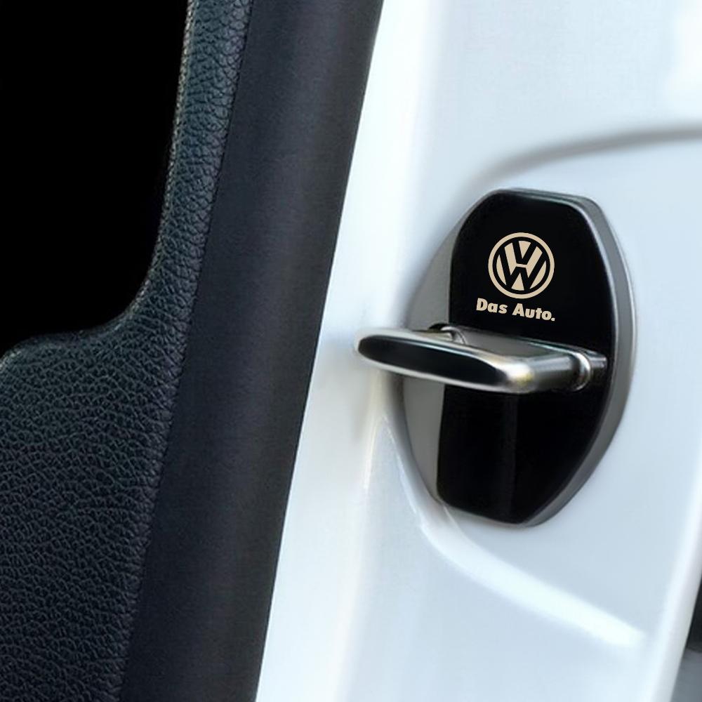 4pcs Car Door Lock Cover Badge Car Sticker for Volkswagen Golf 7 5 CC Passat GTD B6 Mk4 VW Tiguan Mk7 Scirocco Auto  Accessories