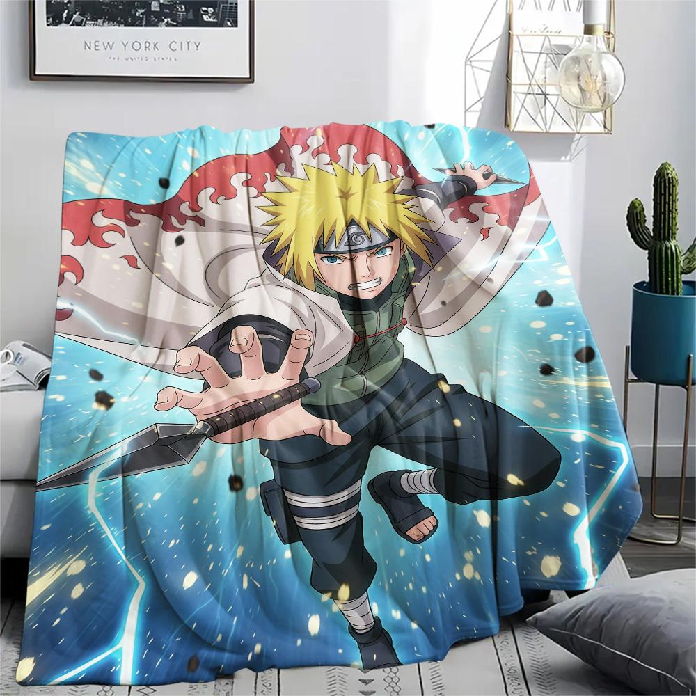 

Naruto Minato Namikaze Theme flannel blanket, warm for home bedroom, ideal gift for Naruto enthusiasts 75x90cm