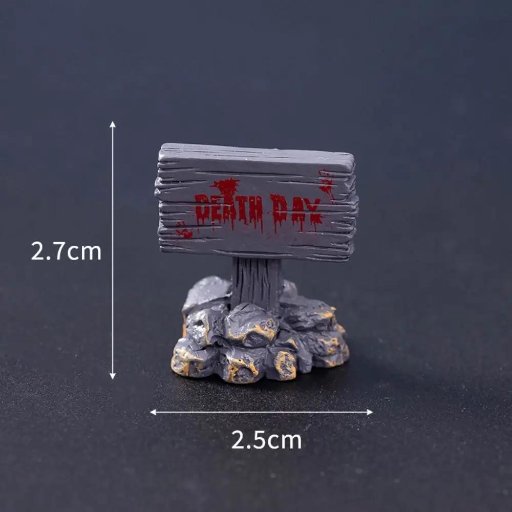 Multiple Styles Cartoon Halloween Small Ornaments DIY Mini Tombston Ornaments Resin Craft Resin Festival Ornaments Desktop