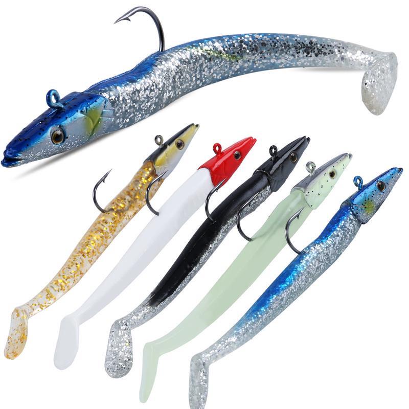 5pcs Soft Fishing Lure 10g/11cm Wobblers Artificial Bait with Spoon Jig  Fishing Tackle