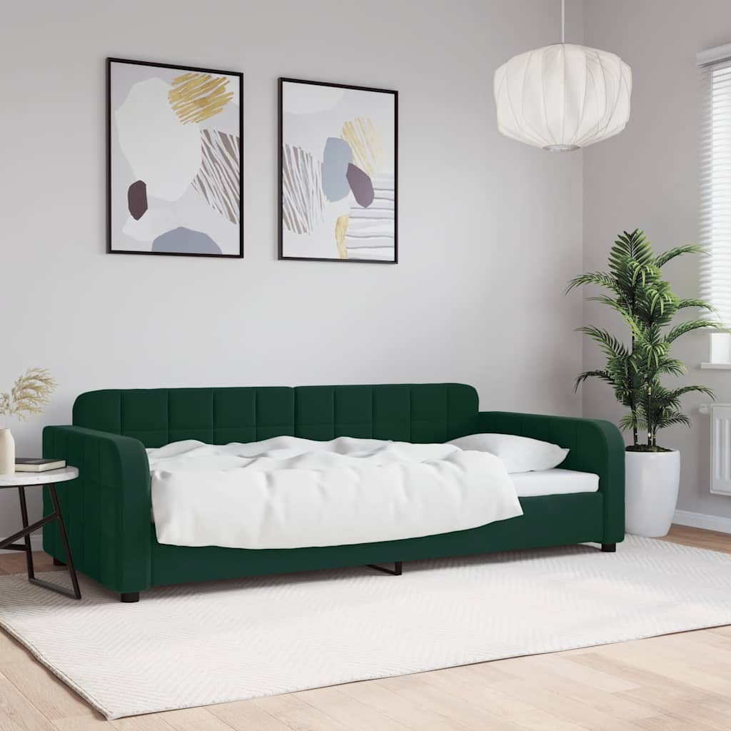 Vidaxl Sofa with Sleeping Function, Dark Green, 90X200 Cm, Velvet