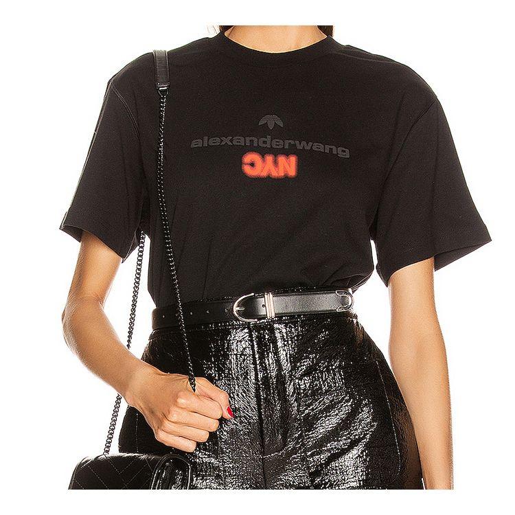 Adidas X Alexander Wang Collaborative Graphic Print Short Sleeve T-Shirt Men Tops Black FI6953