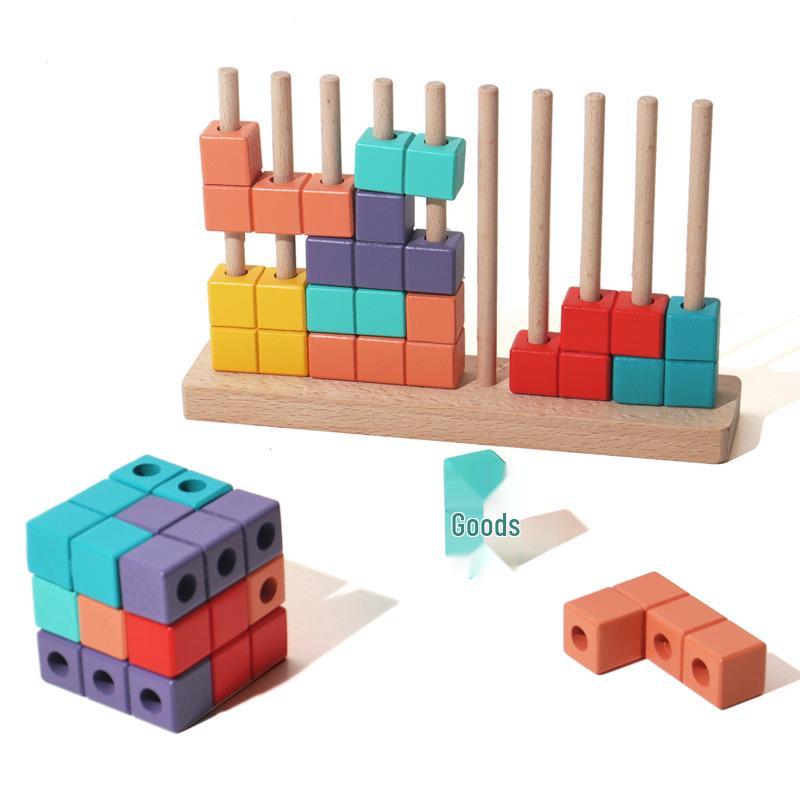 Деревянная головоломка Сома Лубань: Детские развивающие кубики Тетрис. 22x14x5cm