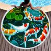 Fish Print Round Beach Towels Soft Microfiber Ocean Animal Print Beach Blanket Quick Dry Pool Towel Picnic Mat For Teens Adults