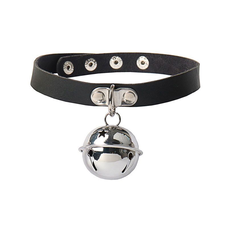 Punk Collar Pu Leather Cute Bells Circle Jewelry Collar Neck Strap Necklace Neck Chain Neck Chain Belt