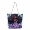 Multifunctional Black girl  Printed Thick Rope Shoulder Beach Bag 7581 KTB