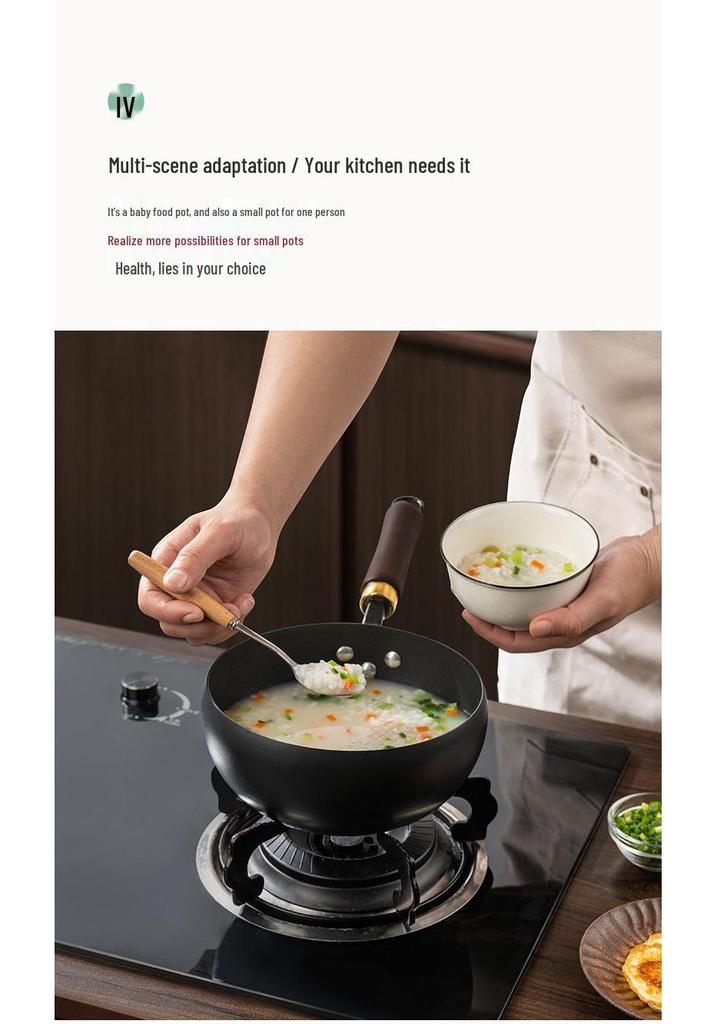Zhangqiu Handmade Uncoated Iron Mini Wok - Non-stick Frying Pan