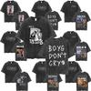 Washed Vintage Rels B Flakk Skiny Flakk Smile T-shirt Boys Don't Cry Letter Graphic T-shirts Men Women Casual Oversized T Shirts