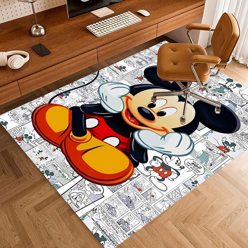 Mickey Mouse cartoon print rug, non-slip and stain-resistant floor protection rug, home décor.