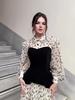 Elegant European Rhinestone Patchwork Long Dress - Women's Casual 2025