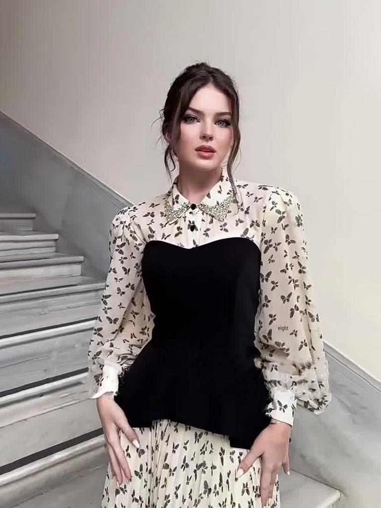 Elegant European Rhinestone Patchwork Long Dress - Women's Casual 2025