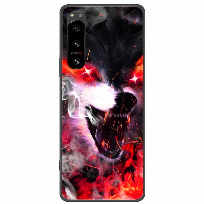 Pro Sony Xperia 5 / 5 II / 5 III Pouzdro TPU Měkký Silikon Nárazuvzdorná Pouzdra pro Sony Xperia 5 III Kryt Telefonu 5II 5III Vlk Lvi