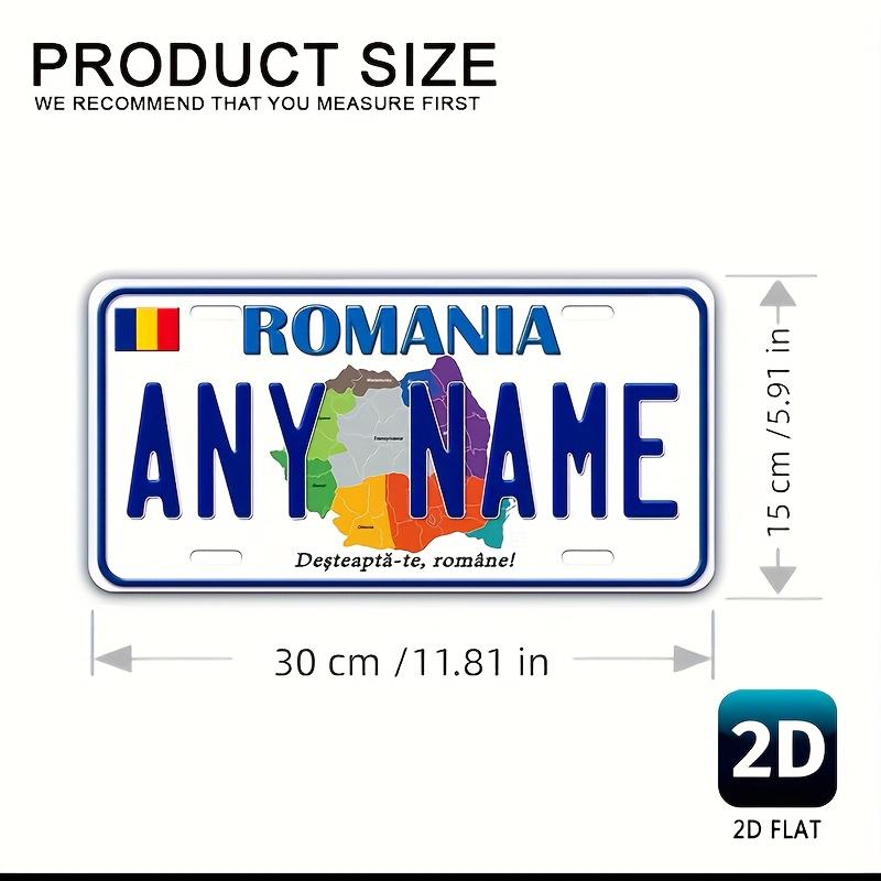 

D Flat pc Aluminum Wall Art Sign x Inches (cm x cm) Romania Map Design Durable Metal Decorative Panel Suit 15x30cm(5.9x7.8inch)