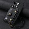 For Redmi Note 15 14 13 Pro Plus K90 Phone Case Wristband Leather Wallet Card Pocket Xiaomi 17 Pro Max 15 15T Poco F7 X7 Cover
