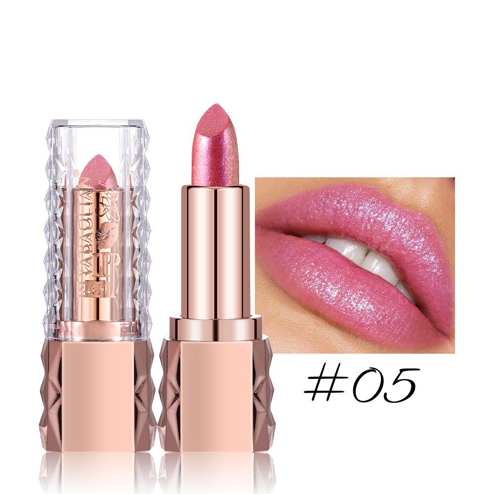 Fine Glitter Lipstick, Quicksand Gold Lipstick, Moisturizing Silky Mermaid Girl Pink, Long-lasting Waterproof, Grapefruit Orange