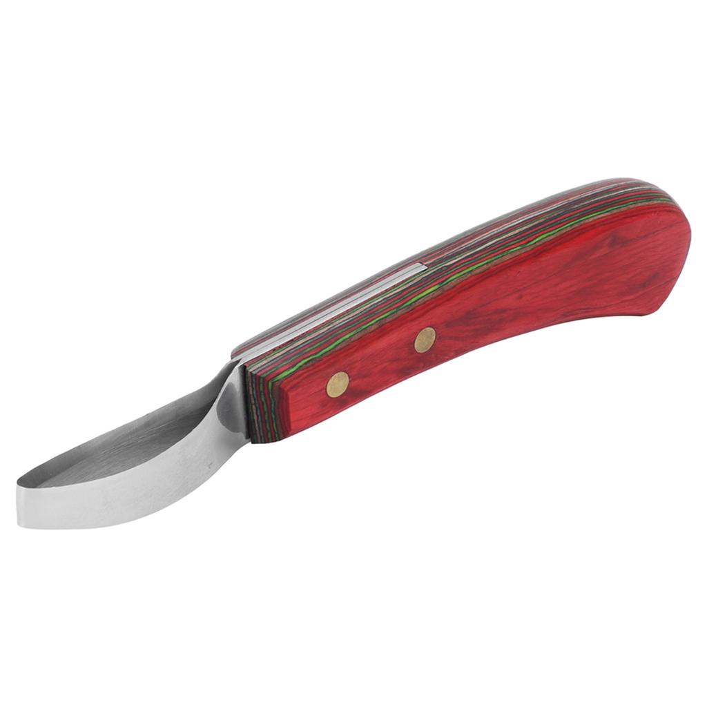 Hoof Knife Chisel Tool Steel Curved Hoof Trimmer Cleaning Tool with Wooden Handle for Farrier