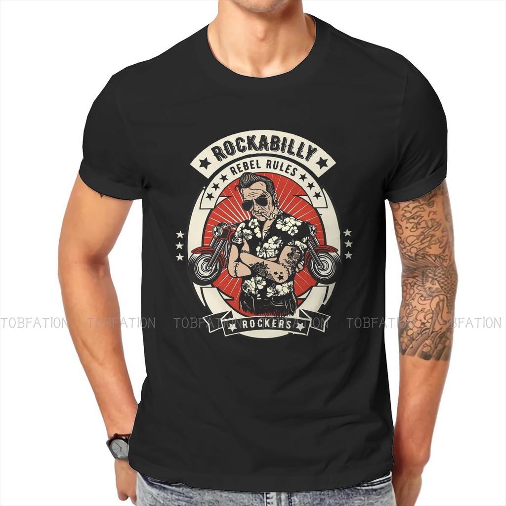 ZX Rockabilly Psychobilly Bikers Rock and Roll Vintage Rockers Essential T Shirt Classic Men Clothes Tops Cotton Crewneck T Shirt