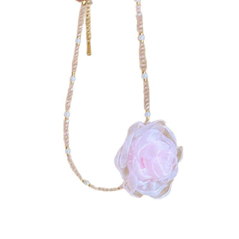Elegant Spring Flower Mori Style Crystal Choker Necklace for Women