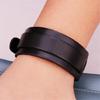 Modern Punk Leather Wristband Double Layer Wrist Strap Adjustable Closure Bracelet Wristler Jewelry