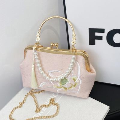 Fashion Brand Crossbody Bag For Women’s Flower Decorative Cloth Fabric Chinese Style Handbag Luxury Design Female Messenger Bags