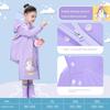 Eva Kidsren's Raincoat for Boys, Girls, and Elementary School Students with School Bags, Rainproof Poncho for Heavy Rain